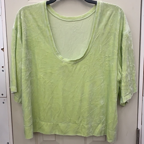 We The Free [FreePeople] Valerie lime velvet top - Picture 6 of 6